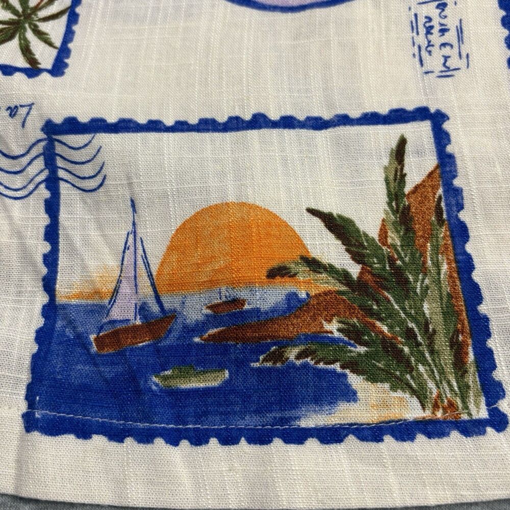 Paper Heart Tropical Stamp Print Camp Shirt Linen Blend‎ Oversized Womens M NWT - Picture 10 of 12